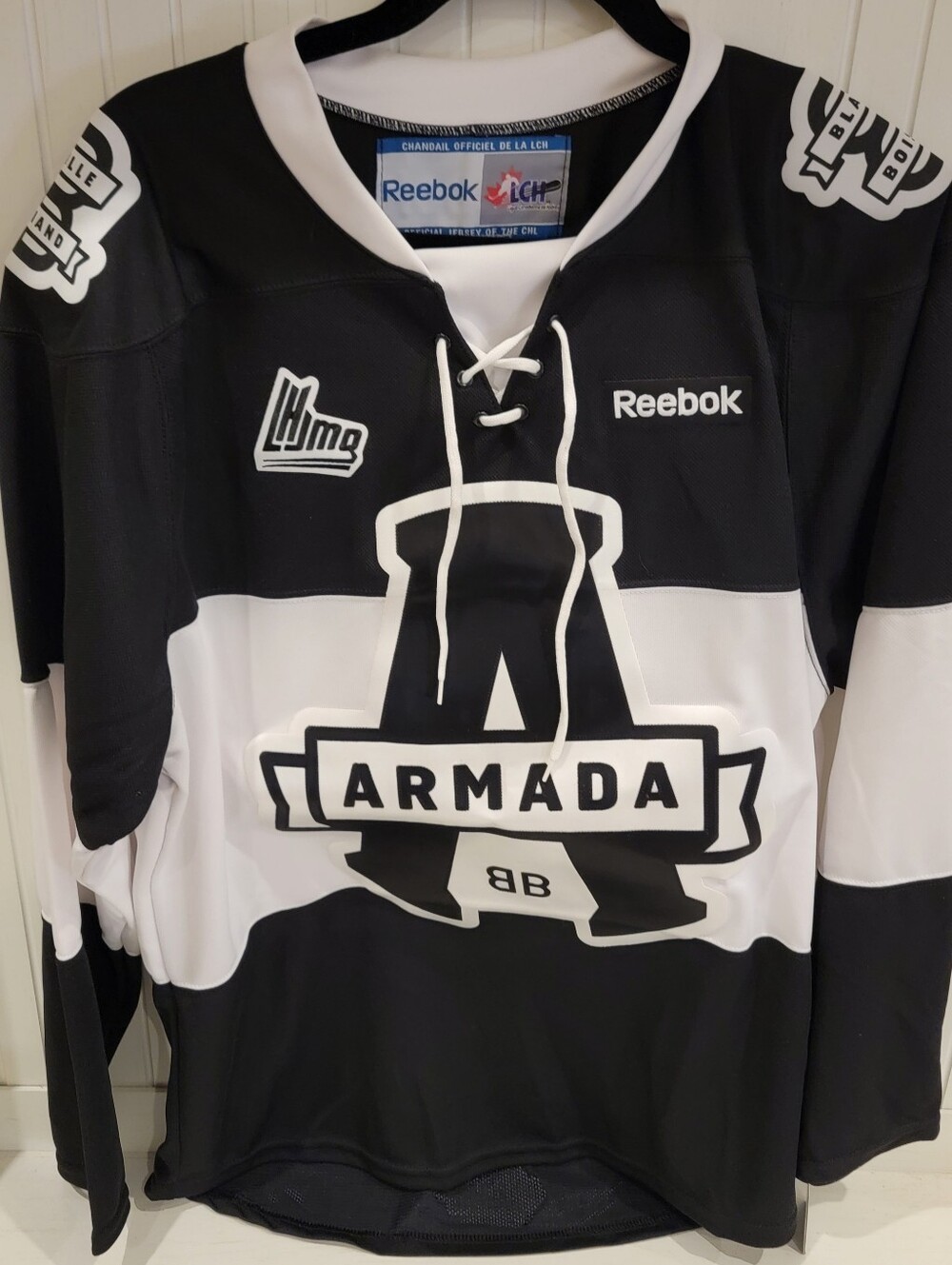 Reebok Mens Armada Black & White Hockey Jersey